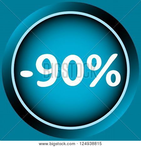 Icon of blue color at a discount percent