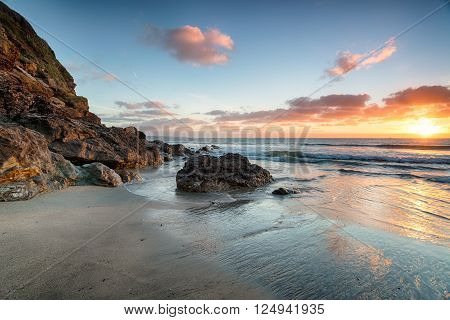 Stunning Sunrise At Pentewan In Cornwall