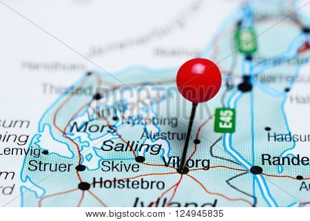 Viborg pinned on a map of Denmark