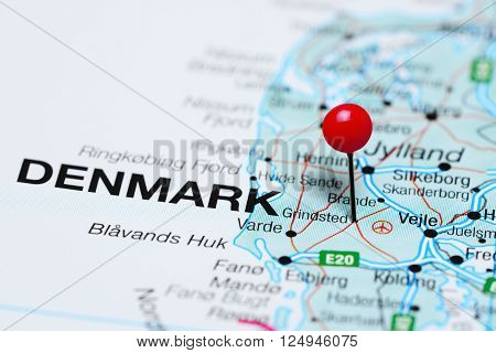 Grindsted pinned on a map of Denmark