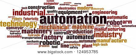 Automation word cloud concept. Vector illustration on white