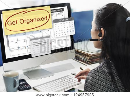 Get Organized Tidy Up Clean Schedule To Do Concept