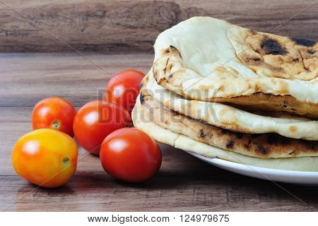 Nepalese/Indian Naan Flatbread made with Whole Wheat a plain Indian roti also know as plain tandoori roti.