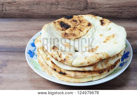 Nepalese/Indian Naan Flatbread made with Whole Wheat a plain Indian roti also know as plain tandoori roti.