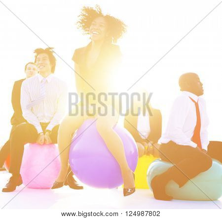 Business People Relaxing and Having Fun Concept