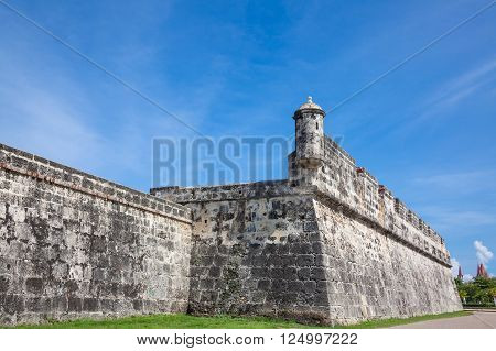View of the wall of Cartagena de Indias