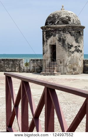 Bartizan of Cartagena's wall seen from the bridge