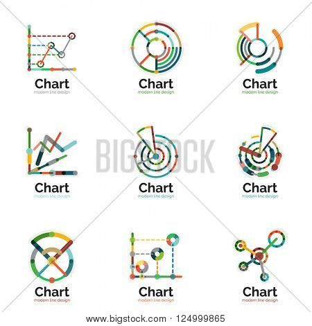 Thin Line Chart Logo Vector & Photo (Free Trial) | Bigstock