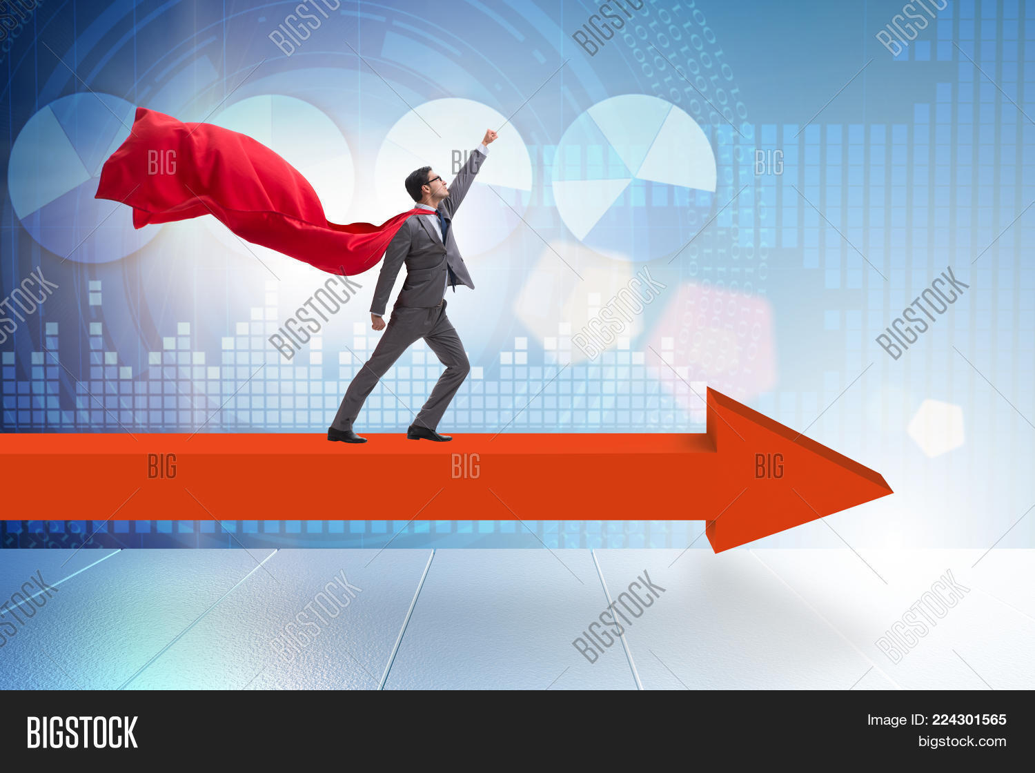 superhero businessman standing powerpoint template superhero