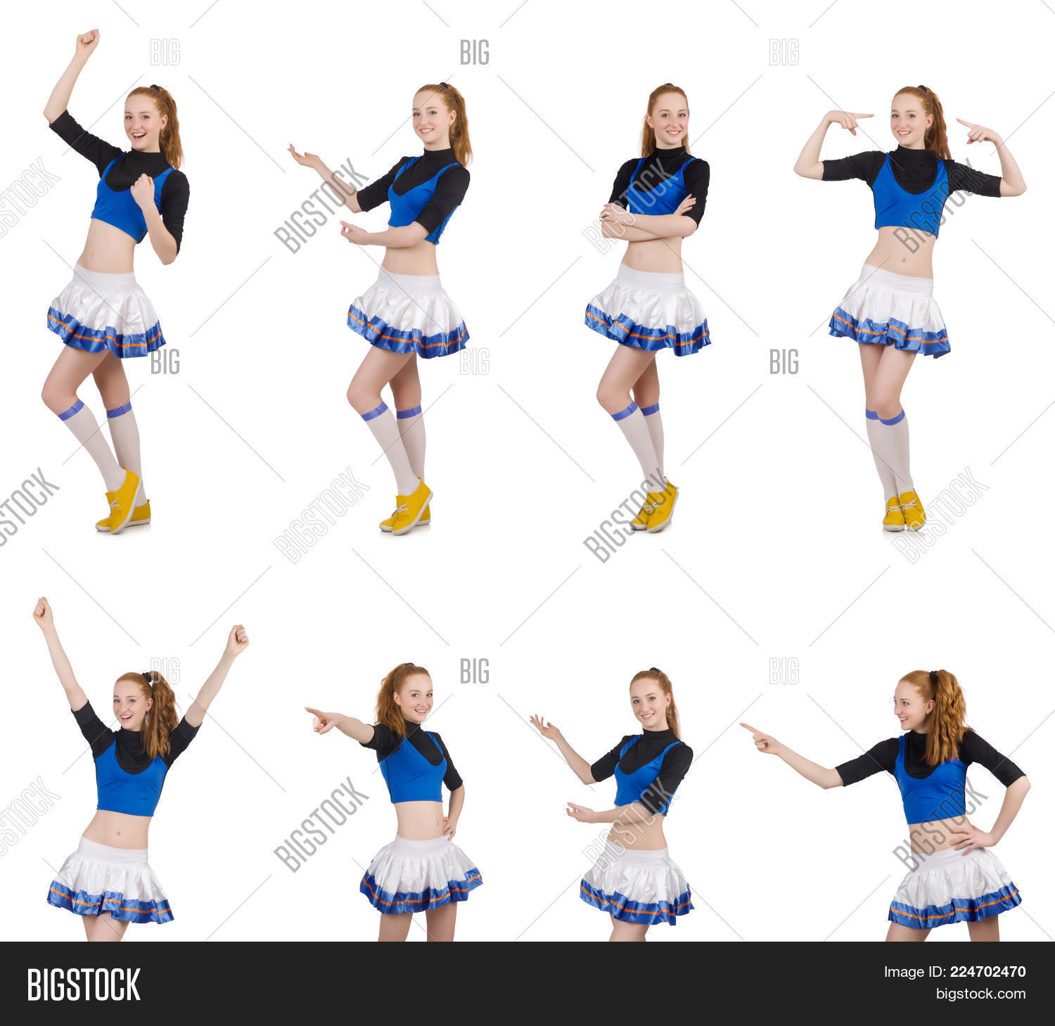 university cheerleader on the white powerpoint template university
