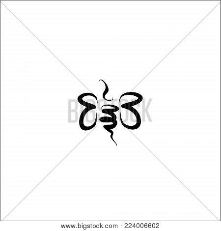 Bee Flying Abstract Line Illustration Icon Symbol
