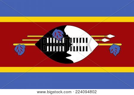 Flag of Swaziland. Vector illustration. World flag