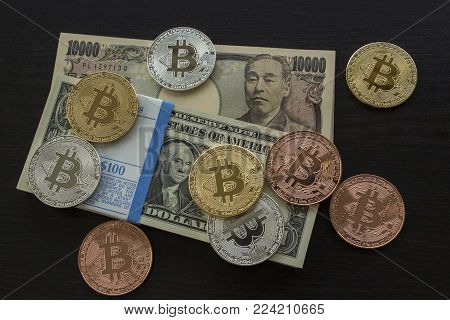 Bit coin with Japanese Yen and US dollar