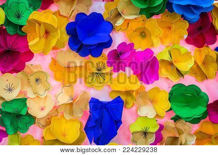 Abstract Of Colorful Paper On A Background