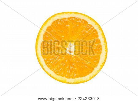 Half Of Orange Isolated On White Background