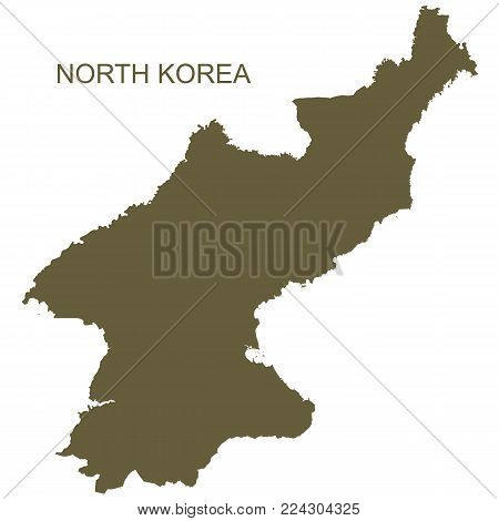 Vector North Korea Contour isolated on white background