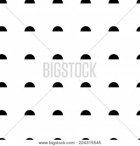 Seamless pattern with half-circles. Memphis group style black and white background