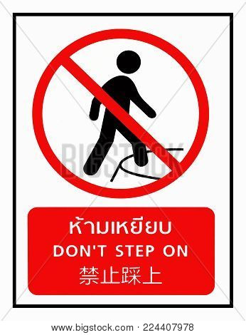 'Don't Step On' Sign In Multi Languages