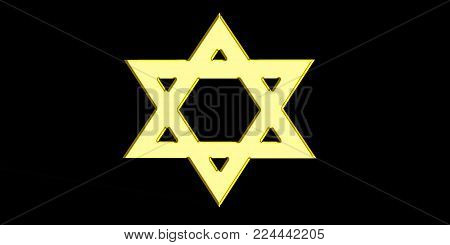 Star of David 3D Jewish background the sign of religion