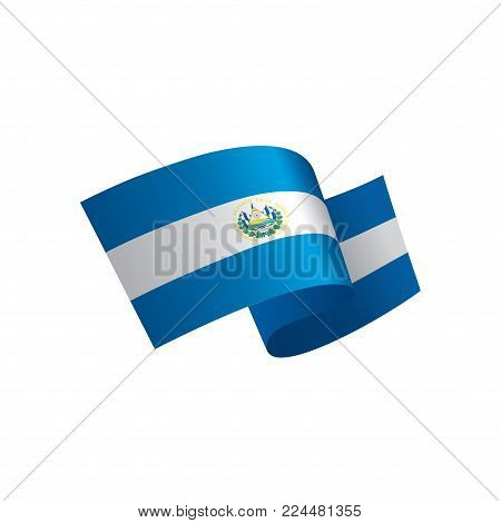 Salvador flag, vector illustration on a white background