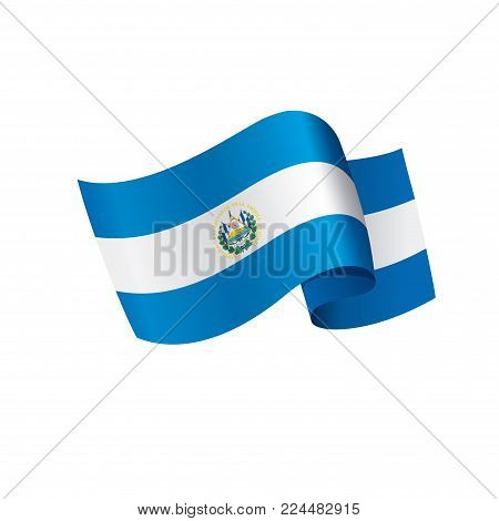 Salvador flag, vector illustration on a white background