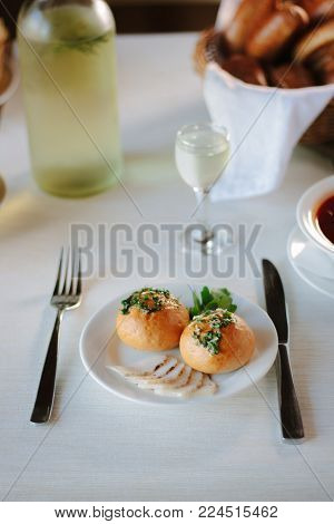 Russian And Ukranian Food - Pampushki Pastries On Plate