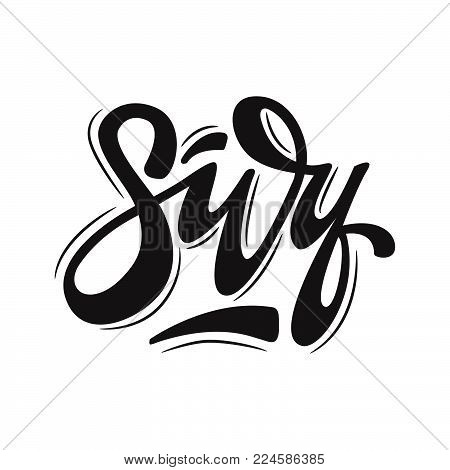 Vector illustration design with lettering word Surf.