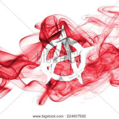 Anarchy smoke flag isolated on a white background