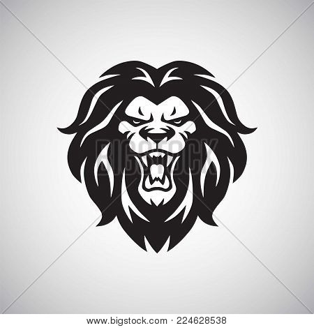 Angry Lion Head Logo Vector Mascot Illustration