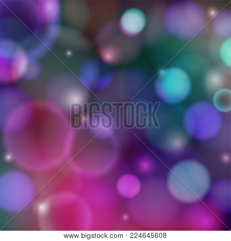 blur effect and glowing bokeh on lilac-pink background