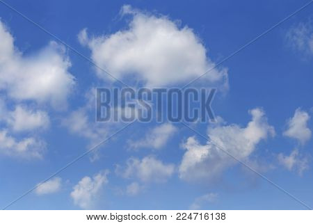 White Clouds In Blue Sky For Background