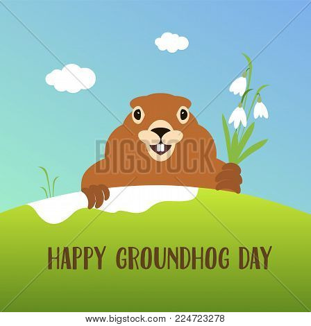 Happy Groundhog Day Vector Photo Free Trial Bigstock
