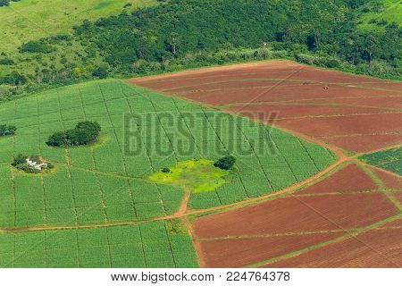 Flying Farmlands Fields Crops Landscape