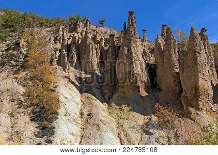 Amazing Autumn Landscape of Rock Formation Devil's town in Radan Mountain, Serbia