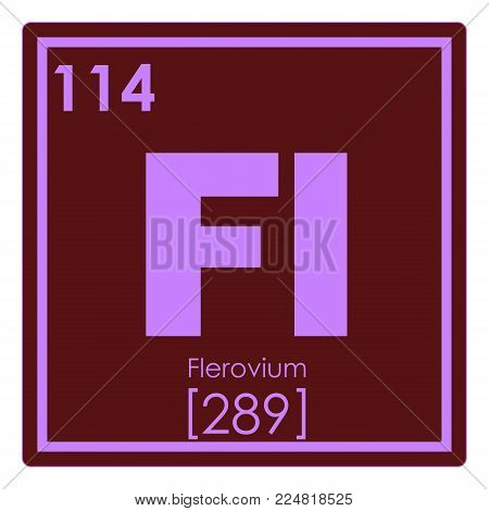Flerovium chemical element periodic table science symbol