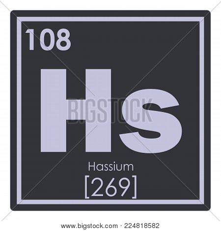 Hassium chemical element periodic table science symbol