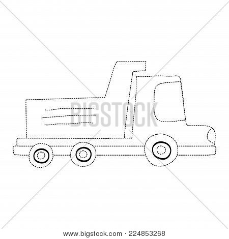 Dotted Shape Dump Truck Industry And Contruccion Vehicle