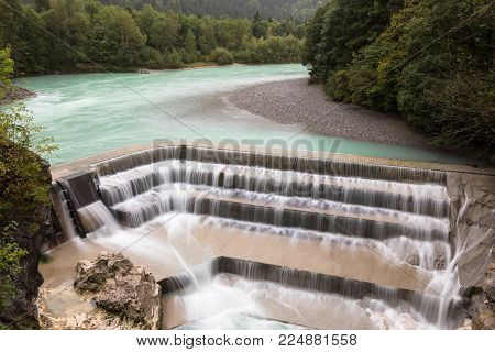 Falls of the river Lech near Fuessen, Bavaria, Germany