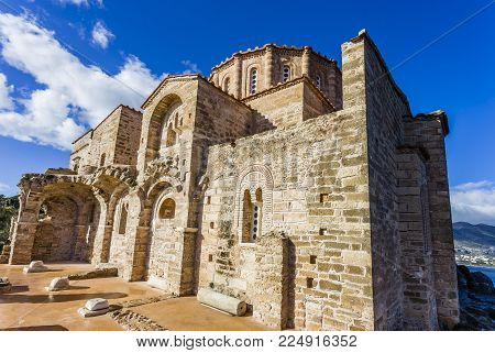 views of Byzantine town of Monemvasia, Greece