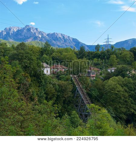Broken Bridge Left After The Battle Of Neretva In Jablanica, Bosnia & Herzegovina