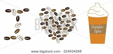 I Love Heart Pumpkin Spice Latte Coffee