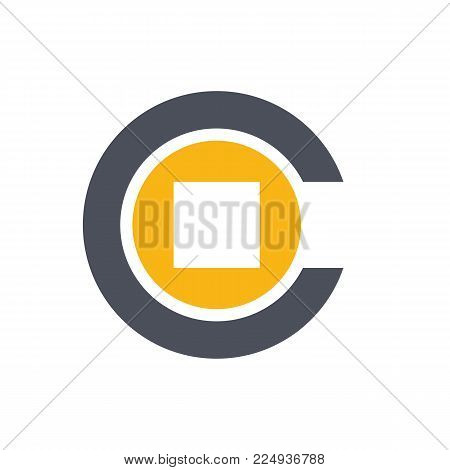 Initial letter C combined with coin money. Isolated on white background. Available in resizable EPS vector format.