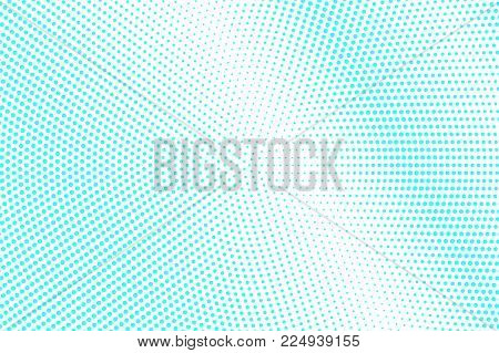 Blue white dotted halftone. Halftone vector background. Shiny diagonal dotted gradient. Retro futuristic texture. Turquoise dot on transparent backdrop. Abstract half tone. Modern design template