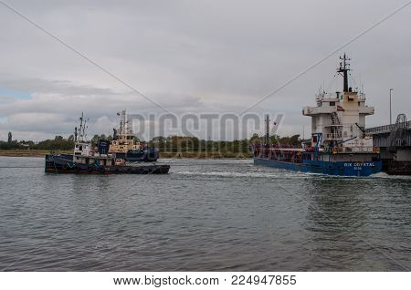Vordingborg Denmark - September 18. 2015: Coaster Rix Crystal Being Pulled Off Ground