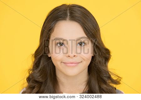 Curve Soft Curl Tong. Loose Yet Polished Looking Curls. Small Smiling Child Curly Hairdo. Fashion Tr