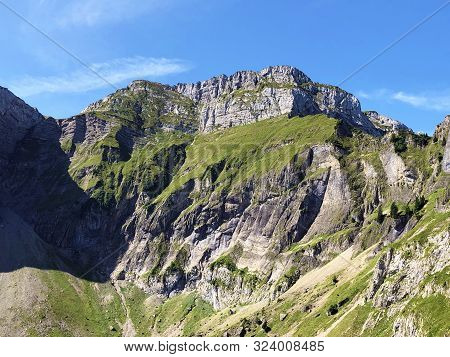 Schiberg Mountain Above The Oberseetal Valley And In The Glarus Alps Mountain Masiff, Nafels (näfels