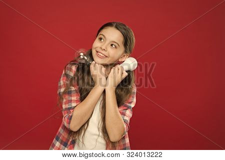Fresh Idea Of Youth Generation. Something On Her Mind. Kid Little Girl Happy With Idea. Idea And Bra