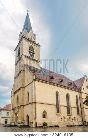 View At The Church Of Saint Cantianus In Town Kranj, Slovenia