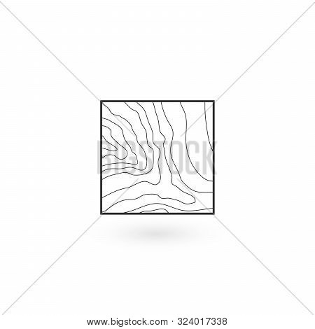 Square Tree Rings Round Geometric Identity Logo Design Icon With Shadow. Wood Product Concept Logo. 