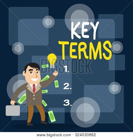 Writing Note Showing Key Terms. Business Photo Showcasing Words That Can Help A Demonstrating In Sea